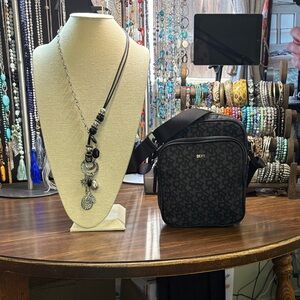 DKNY Black Monogram Crossbody Bag